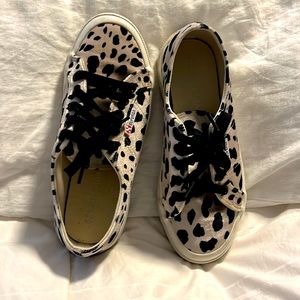 Superga leopard print velvet sneakers